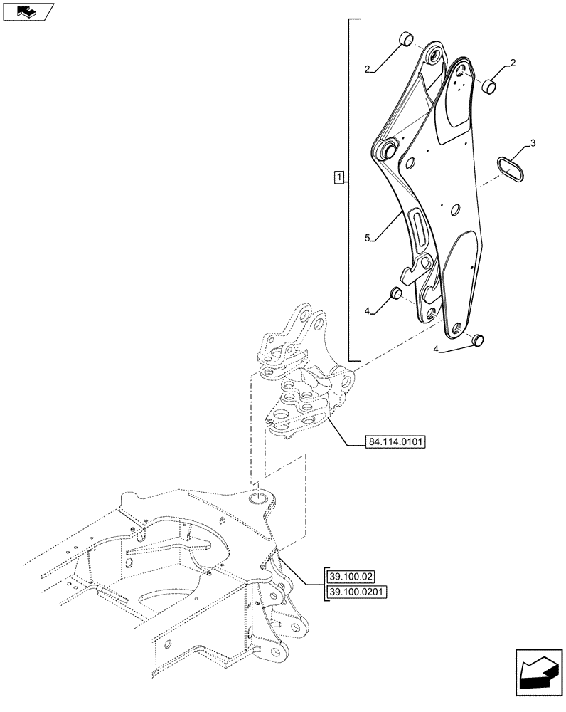 Схема запчастей Case 580SN WT - (84.910.0102[01]) - BOOM - ASSEMBLY (84) - BOOMS, DIPPERS & BUCKETS