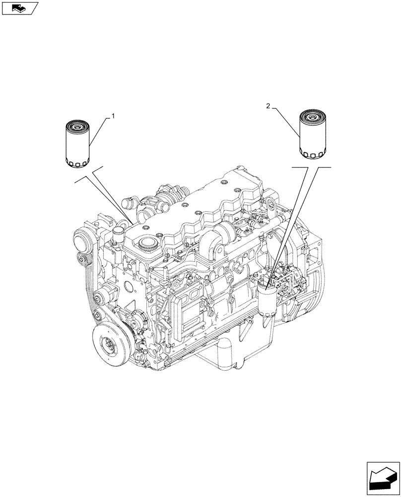 Схема запчастей Case F4HFE613D B006 - (05.100.03[01]) - FILTERS (05) - SERVICE & MAINTENANCE