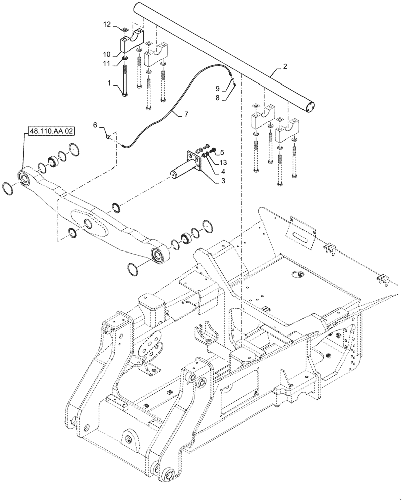 Схема запчастей Case 1150M WT/LGP - (48.110.AA[01]) - SUSPENSION WIDE TRACK (48) - TRACKS & TRACK SUSPENSION