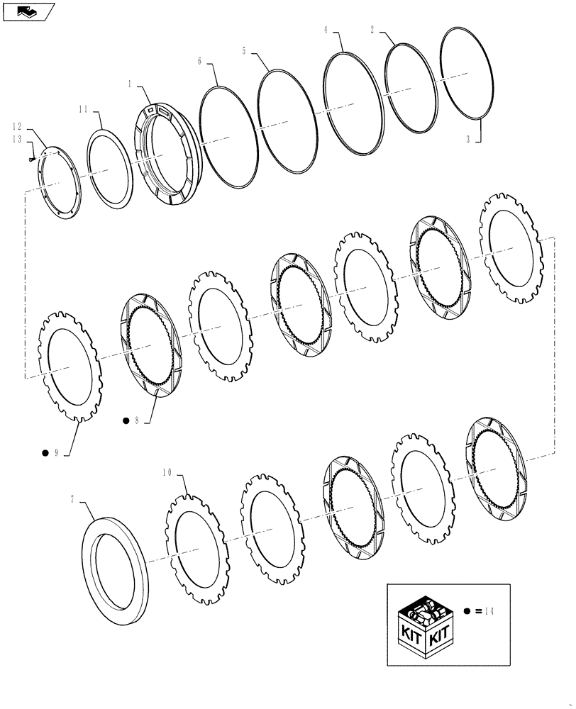 Схема запчастей Case 1021G - (33.202.050) - VAR - 734046 - FRONT AXLE DISC BRAKE, HEAVY DUTY (33) - BRAKES & CONTROLS