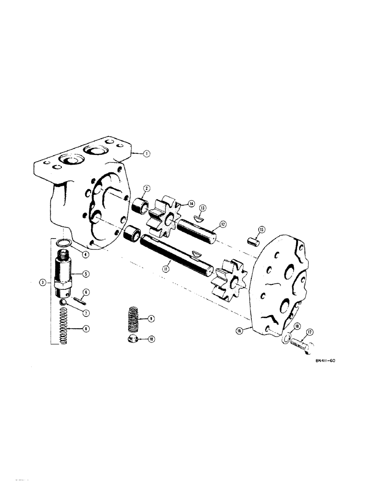 Схема запчастей Case 420BD - (074[A]) - A11534 TORQUE CONVERTER DRIVE PUMP 