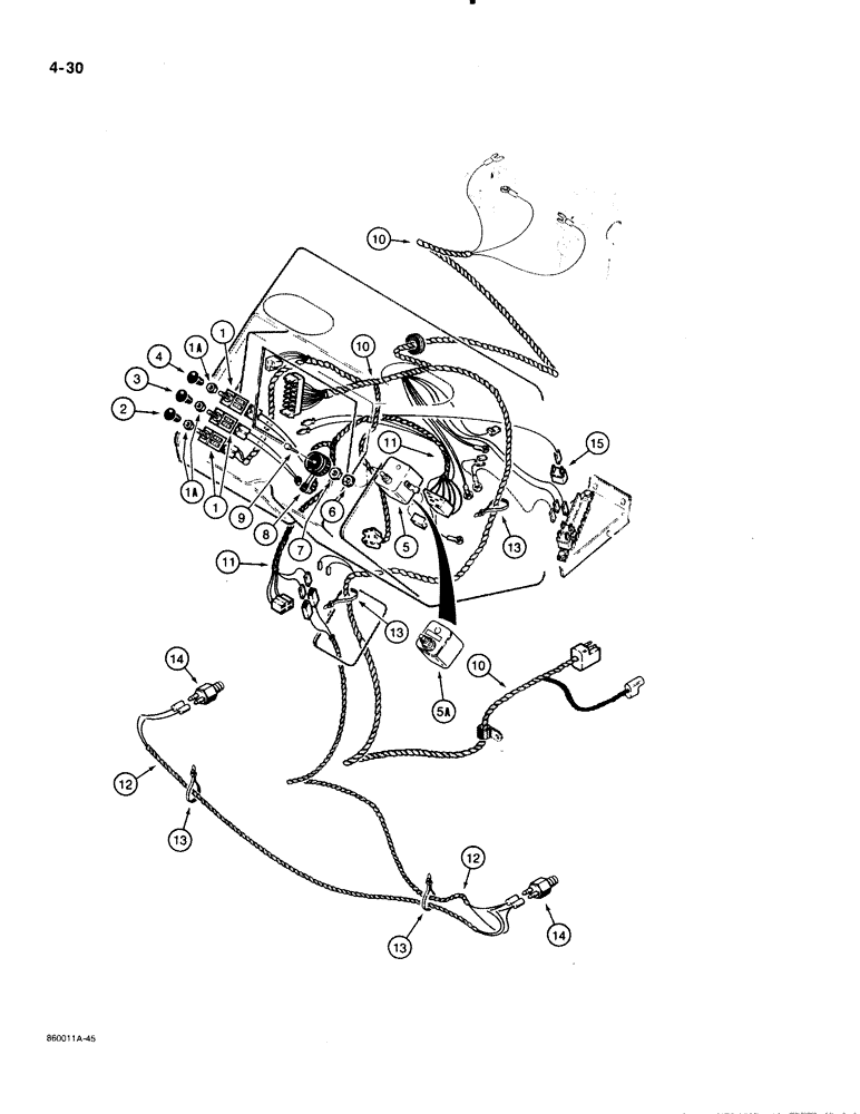 Схема запчастей Case 480E - (4-30) - TRACTOR LAMP SWITCHES AND SWITCH WIRING (04) - ELECTRICAL SYSTEMS