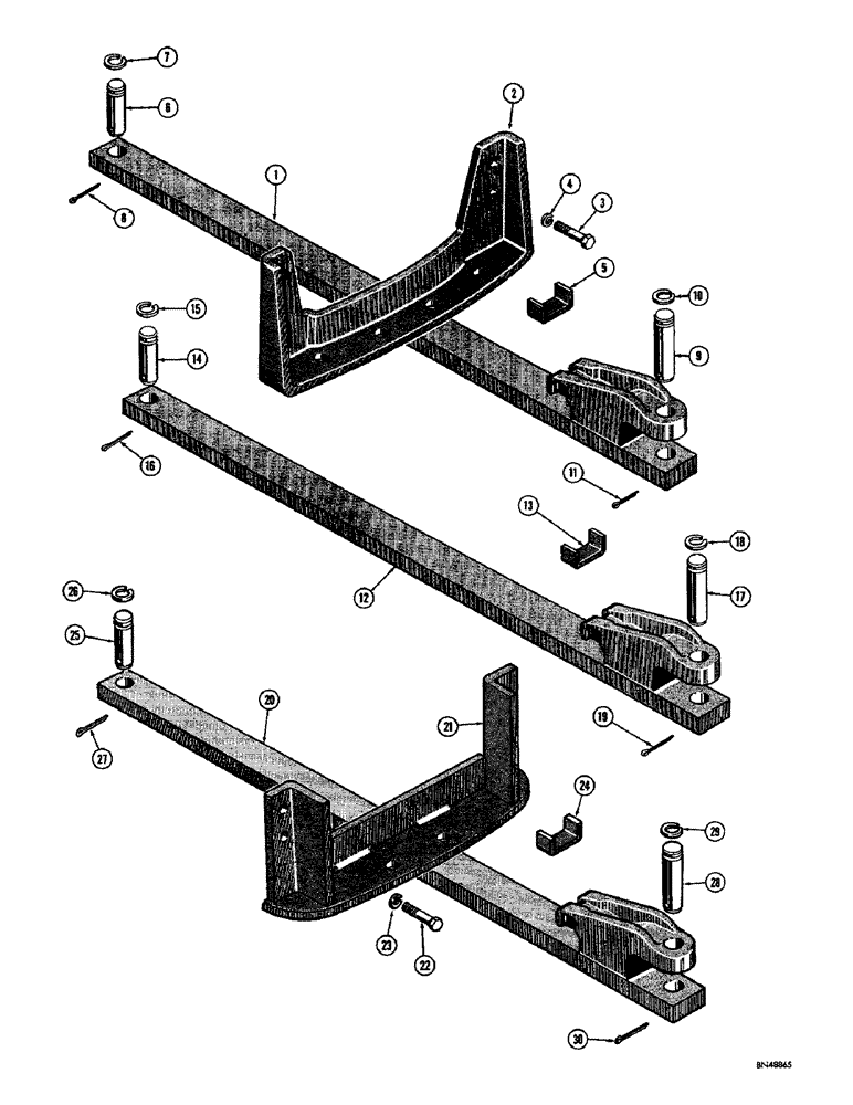 Схема запчастей Case 750 - (230) - DRAWBARS, STANDARD DRAWBAR (FOR USE ON MODELS WITHOUT RIPPER (05) - UPPERSTRUCTURE CHASSIS