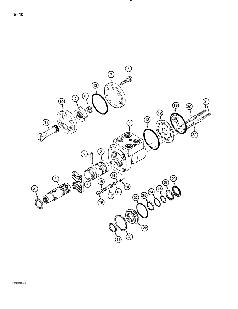 Схема запчастей Case 480E LL - (5-10) - STEERING CONTROL VALVE (05) - STEERING