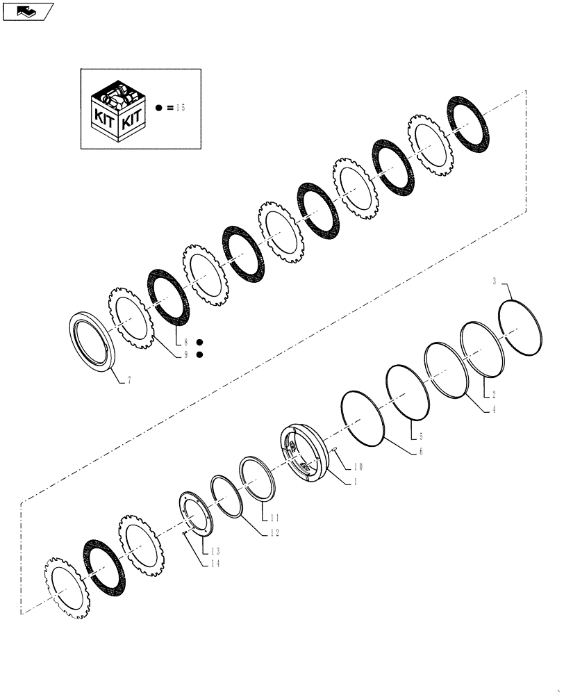 Схема запчастей Case 1021G - (33.202.040) - VAR - 734045 - REAR AXLE DISC BRAKES,HEAVY DUTY (33) - BRAKES & CONTROLS