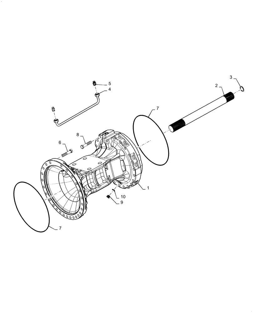 Схема запчастей Case 1021G - (25.100.020) - VAR - 424235 - FRONT AXLE HOUSING, HEAVY DUTY (25) - FRONT AXLE SYSTEM