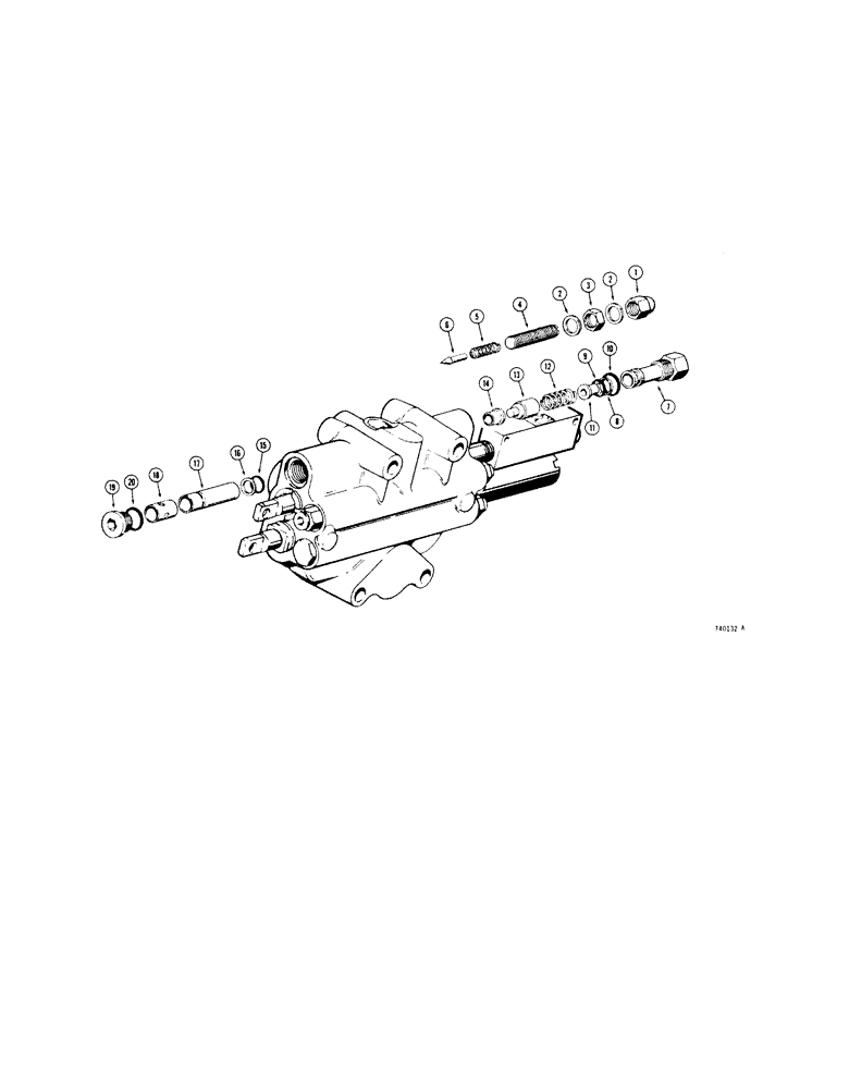 Схема запчастей Case 680G - (264[1]) - LOADER CONTROL VALVE, MAIN RELIEF VALVE (08) - HYDRAULICS