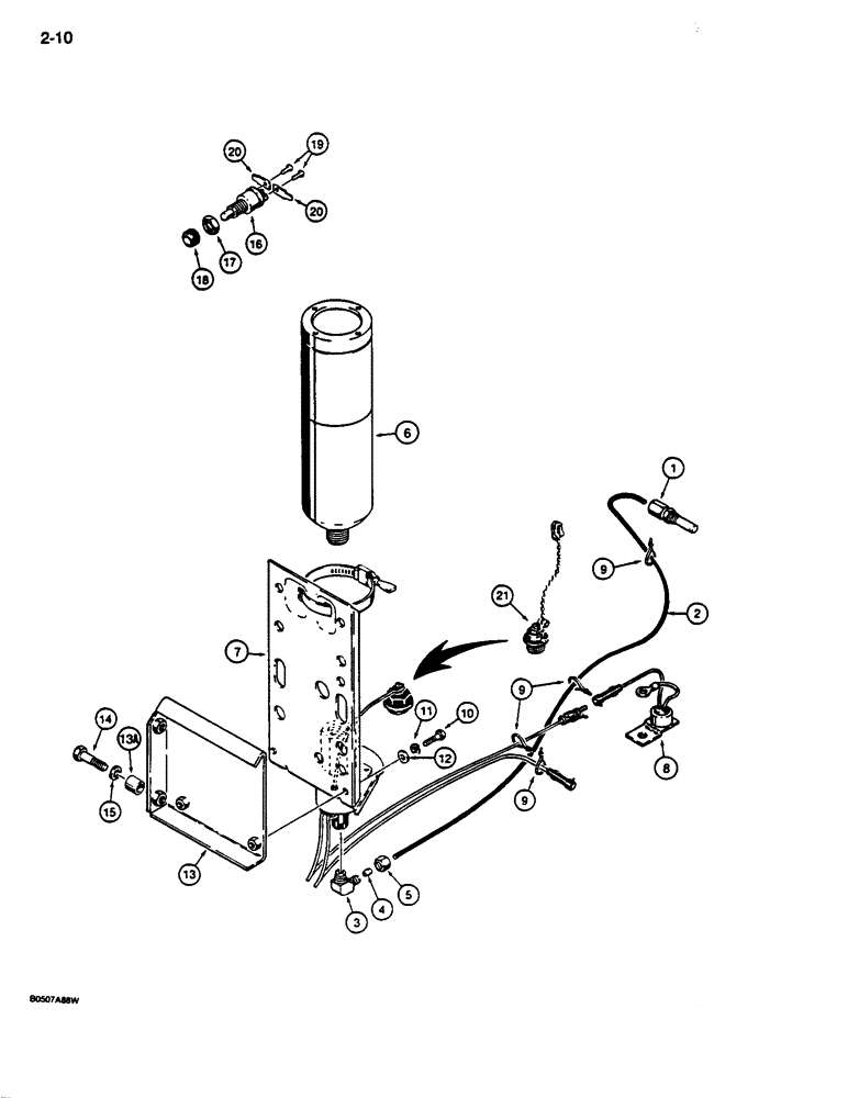 Схема запчастей Case 680L - (2-10) - COLD START SYSTEM (02) - ENGINE