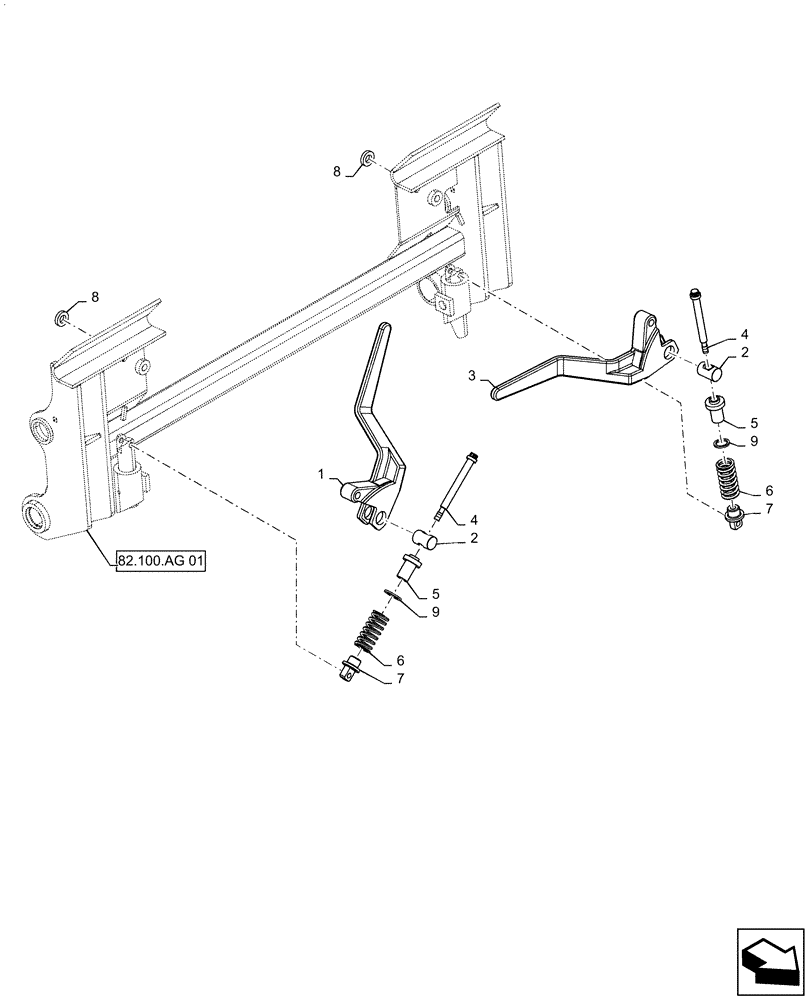 Схема запчастей Case SR130 - (82.300.AC[01]) - MANUAL COUPLER (SR130,SR150) (82) - FRONT LOADER & BUCKET