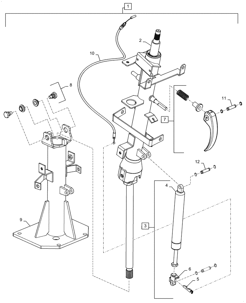 Схема запчастей Case 521F - (41.101.AB[02]) - CAB STEERING COLUMN (41) - STEERING