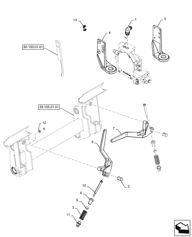 Схема запчастей Case SV250 - (82.300.AC[01]) - MANUAL COUPLER (SR200 - SV250, TR270) (82) - FRONT LOADER & BUCKET