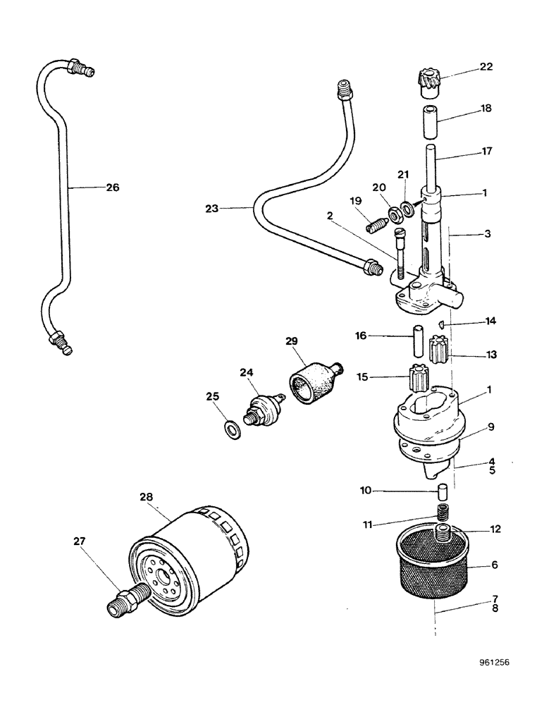 Схема запчастей Case 580G - (046) - ENGINE - OIL PUMP AND OIL FILTER (02) - ENGINE