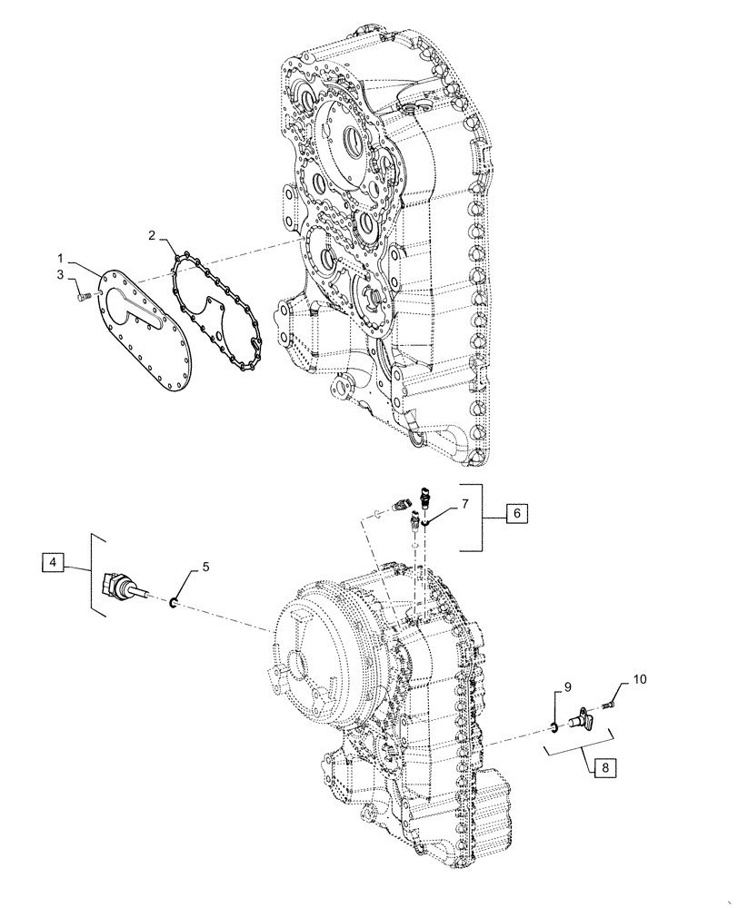 Схема запчастей Case 721F - (21.130.AZ) - TEMPERATURE SENDER, PUMP COVER, SPEED SENSOR (21) - TRANSMISSION