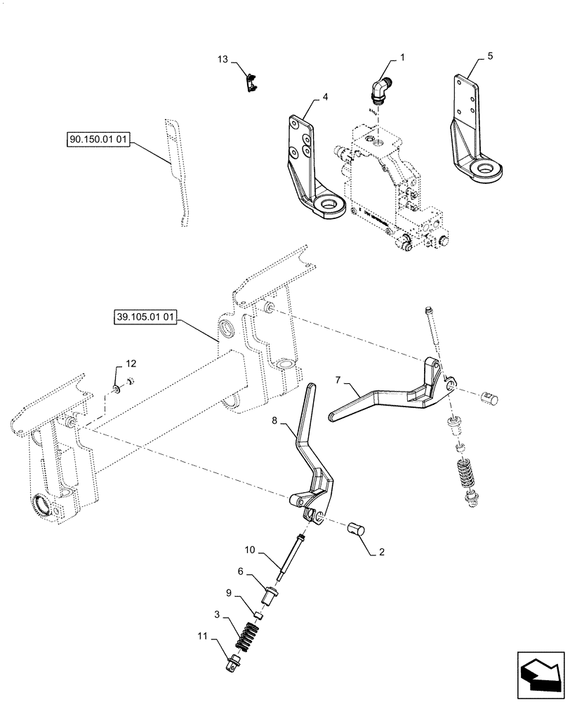 Схема запчастей Case SV300 - (82.300.AC[01]) - MANUAL COUPLER (SR250, SV300) BEFORE JUL 30, 2013 (82) - FRONT LOADER & BUCKET