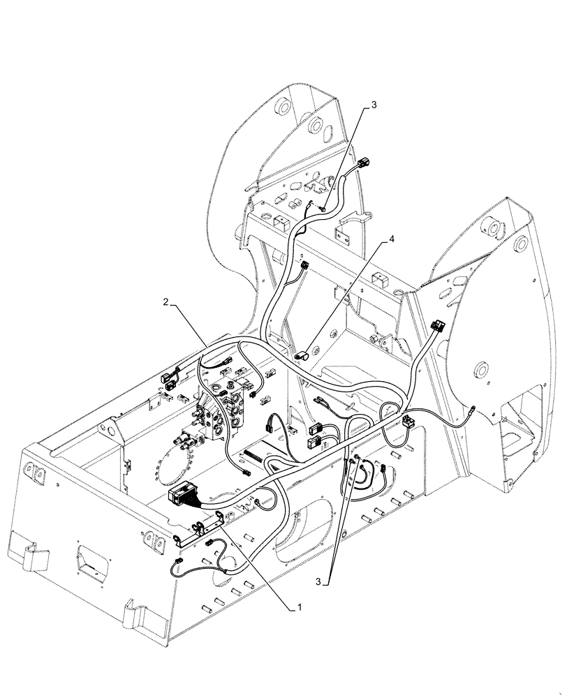 Схема запчастей Case SR175 - (55.101.AC[01]) - CHASSIS OPTIONS HARNESS, MECH MD (SR175-SR200,TR270) (55) - ELECTRICAL SYSTEMS