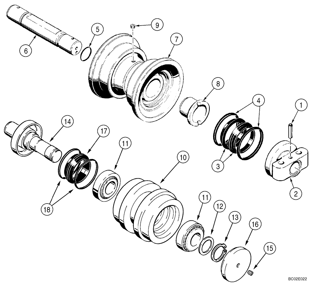 Схема запчастей Case 850K - (05-07) - TRACK ROLLER 750K-850K (11) - TRACKS/STEERING