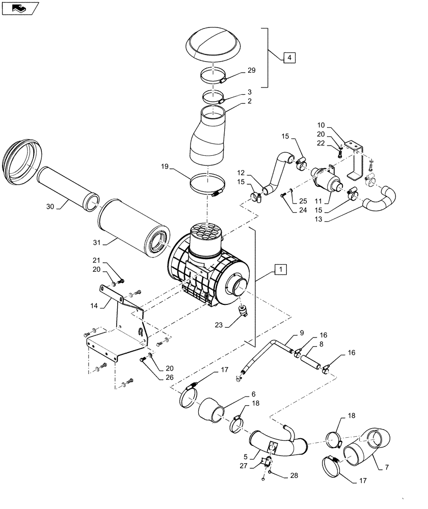 Схема запчастей Case 1650M XLT - (10.202.AK[01]) - AIR INTAKE (10) - ENGINE