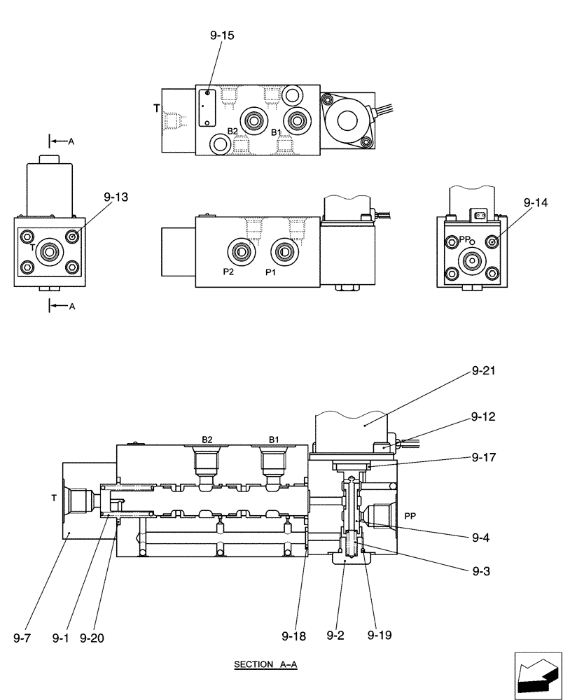 Схема запчастей Case CX31B - (01-058[02]) - CONTROL LINES, VALVE, ANGLE DOZER (35) - HYDRAULIC SYSTEMS