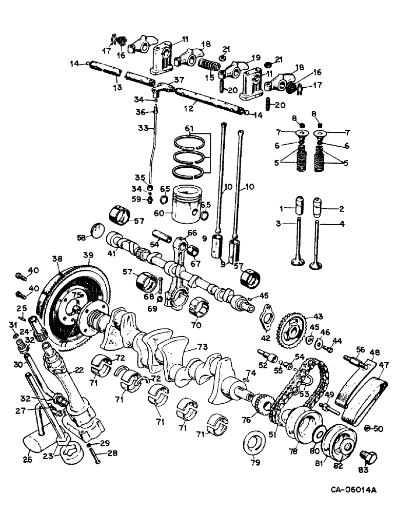 Схема запчастей Case 4140 - (12-03) - CAMSHAFT AND CRANKSHAFT ASSEMBLY, CHRYSLER ENGINE (04) - Drive Train