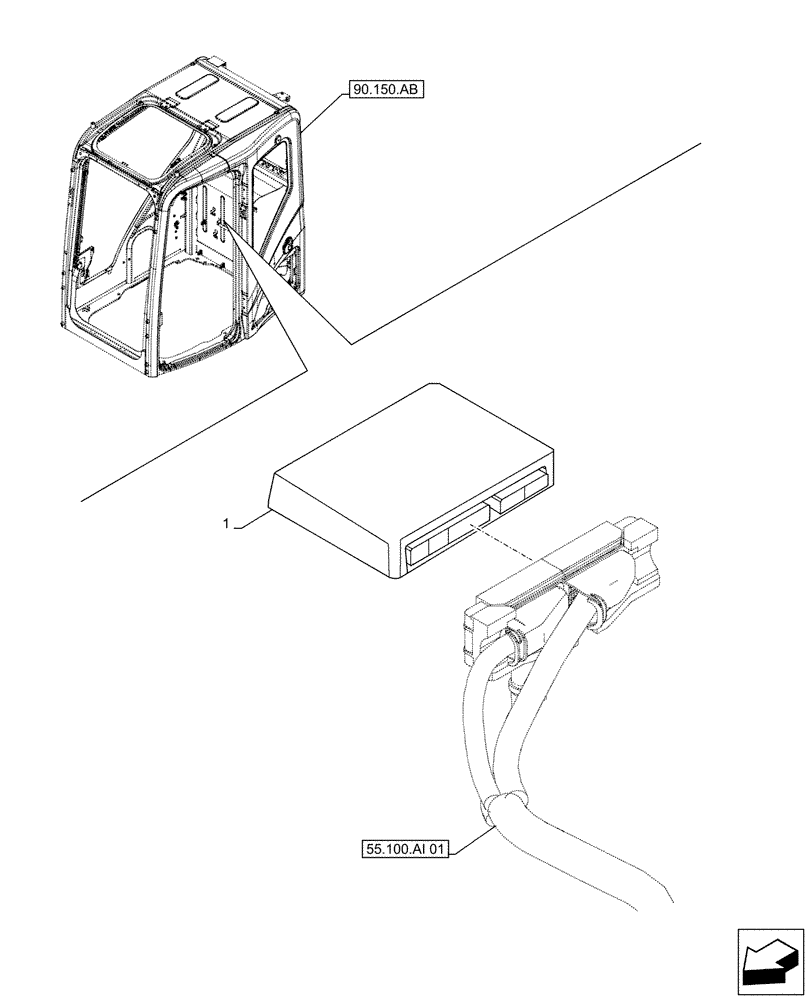 Схема запчастей Case CX490D RTC - (55.640.AG) - ELECTRONIC CONTROL UNIT (55) - ELECTRICAL SYSTEMS