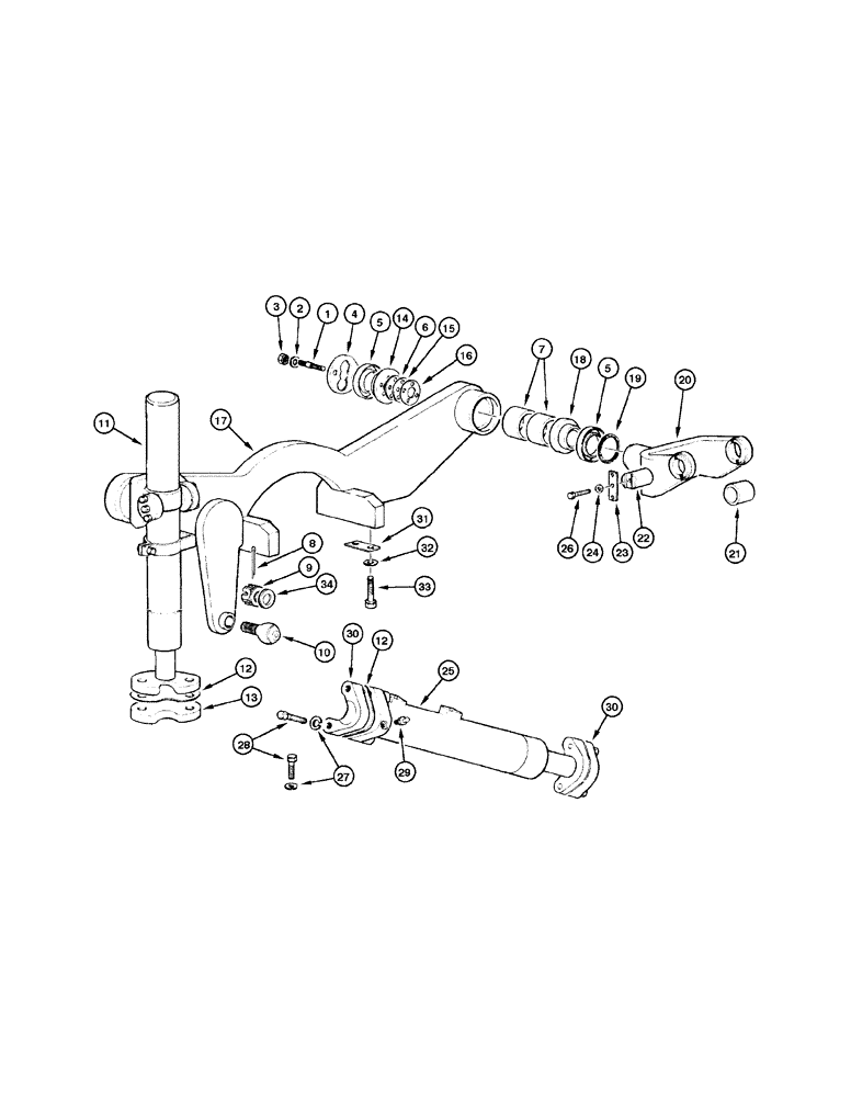 Схема запчастей Case 885 - (08-136[01]) - SADDLE AND SADDLE ACTUATING (OPTIONAL) (08) - HYDRAULICS