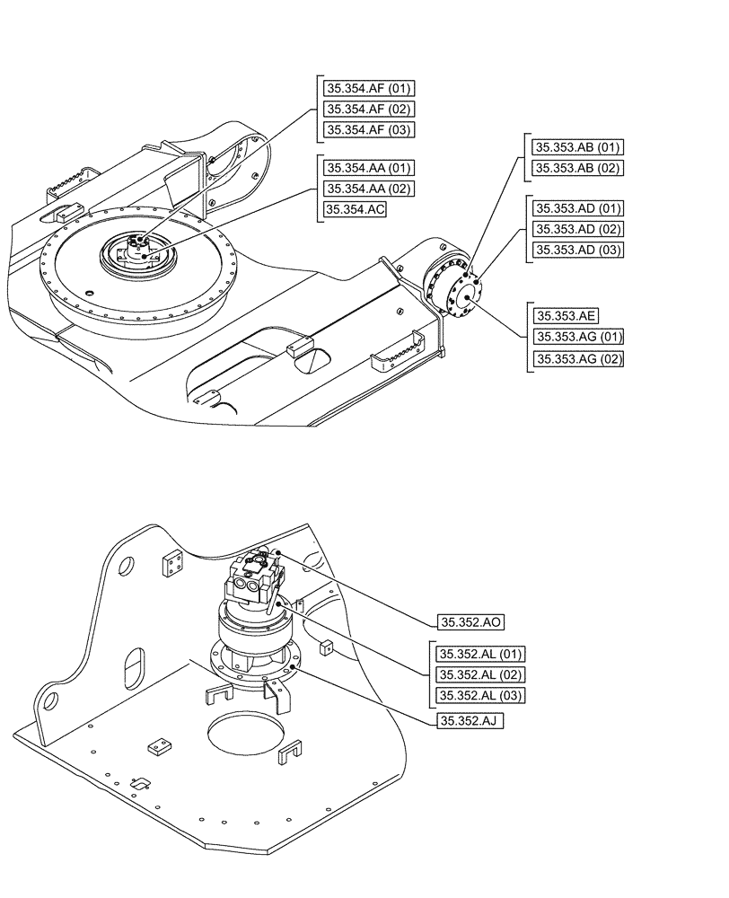 Схема запчастей Case CX130D LC - (35.000.00[04]) - SECTION INDEX - HYDRAULIC SYSTEMS (35) - HYDRAULIC SYSTEMS