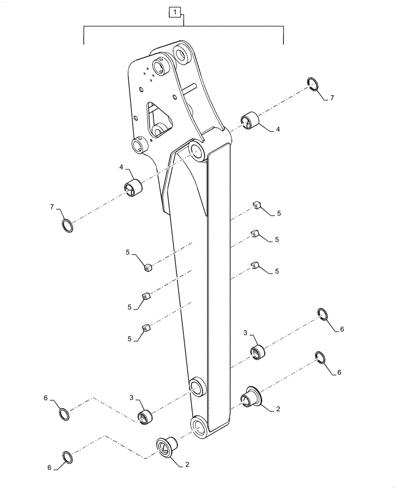 Схема запчастей Case CX36B - (84.912.AA[03]) - LONG EXCAVATOR ARM, 1.67M (84) - BOOMS, DIPPERS & BUCKETS