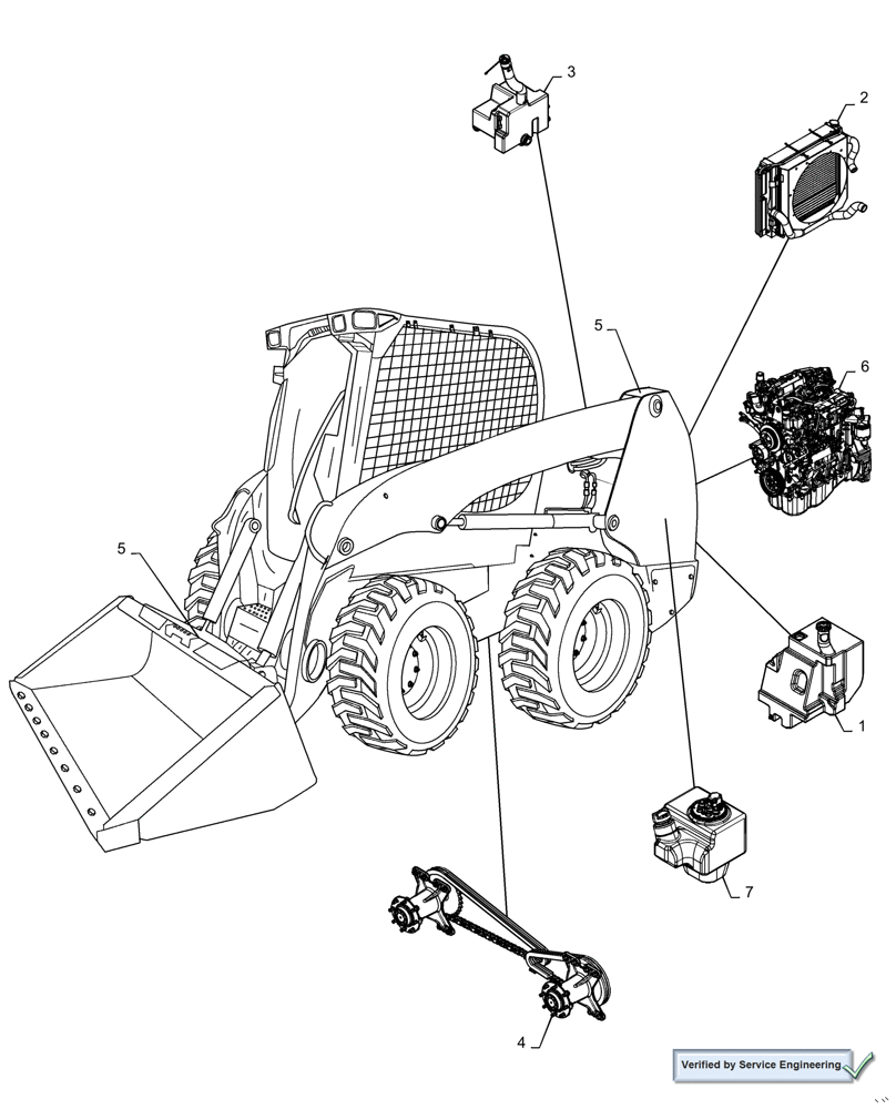 Схема запчастей Case SR270 - (05.100.03[02]) - CAPACITIES (05) - SERVICE & MAINTENANCE