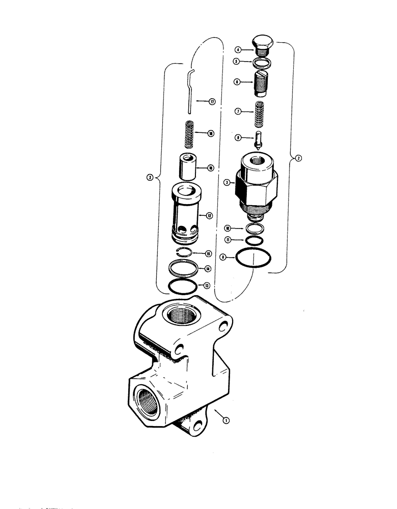 Схема запчастей Case 680E - (332) - L54772 HYDRAULIC RELIEF VALVE, L59641 HYDRAULIC RELIEF VALVE (35) - HYDRAULIC SYSTEMS