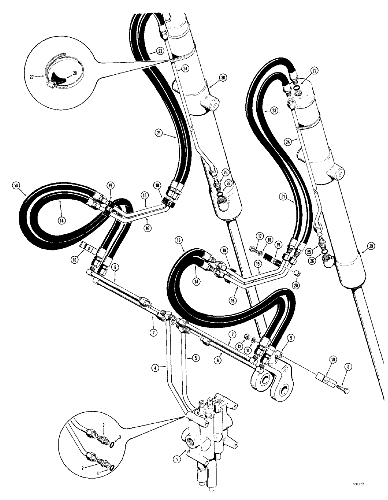 Схема запчастей Case 780 - (290) - LOADER BUCKET TILT HYDRAULIC CIRCUIT, TRACTOR SN. 5500550 & AFT (08) - HYDRAULICS