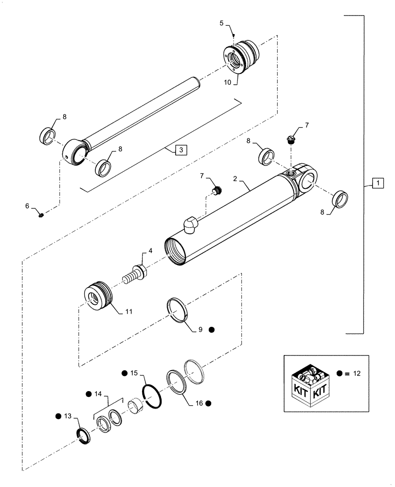 Схема запчастей Case 750M WT/LGP - (35.741.AA[02]) - BLADE LIFT CYLINDER (35) - HYDRAULIC SYSTEMS