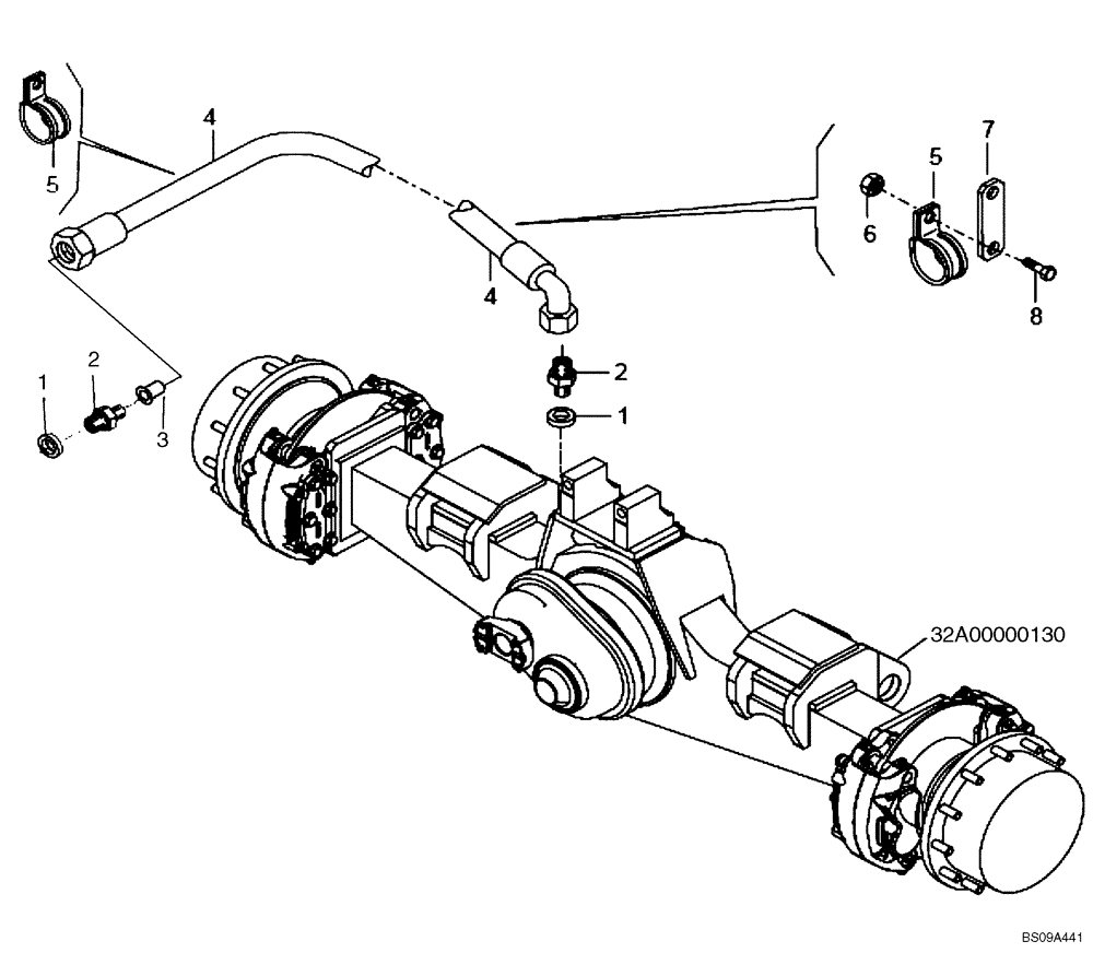 Схема запчастей Case 327B - (33A00000791[001]) - BREATHER, INTERMEDIATE AXLE (P.I.N. HHD0327BN7PG57000 AND AFTER) (84192580) (11) - AXLES/WHEELS