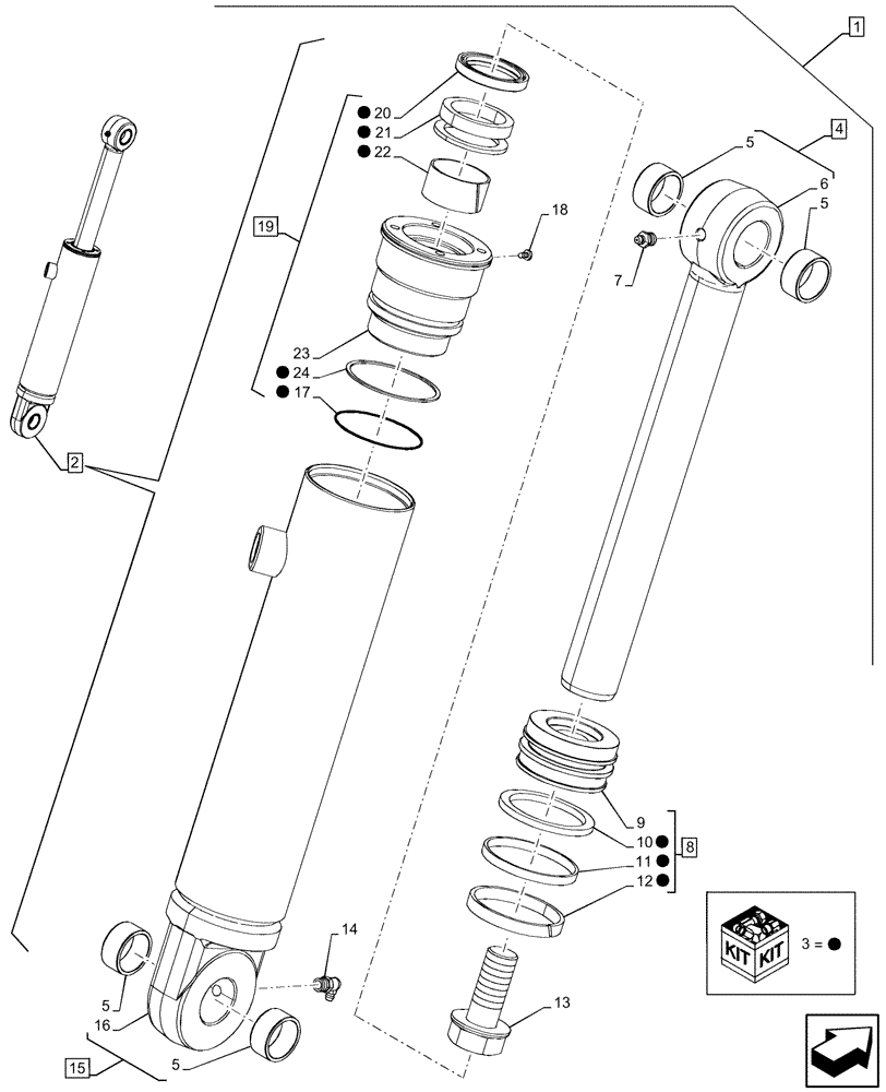 Схема запчастей Case 580SN - (88.100.82[05]) - DIA KIT, BUCKET 82 INCH 4 IN 1 (88) - ACCESSORIES