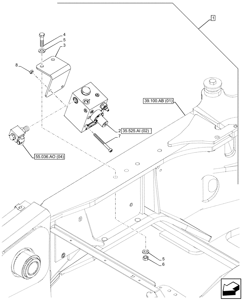 Схема запчастей Case 580SN - (88.100.35[045]) - DIA KIT, UNI-DIR, MC, EHOE (88) - ACCESSORIES