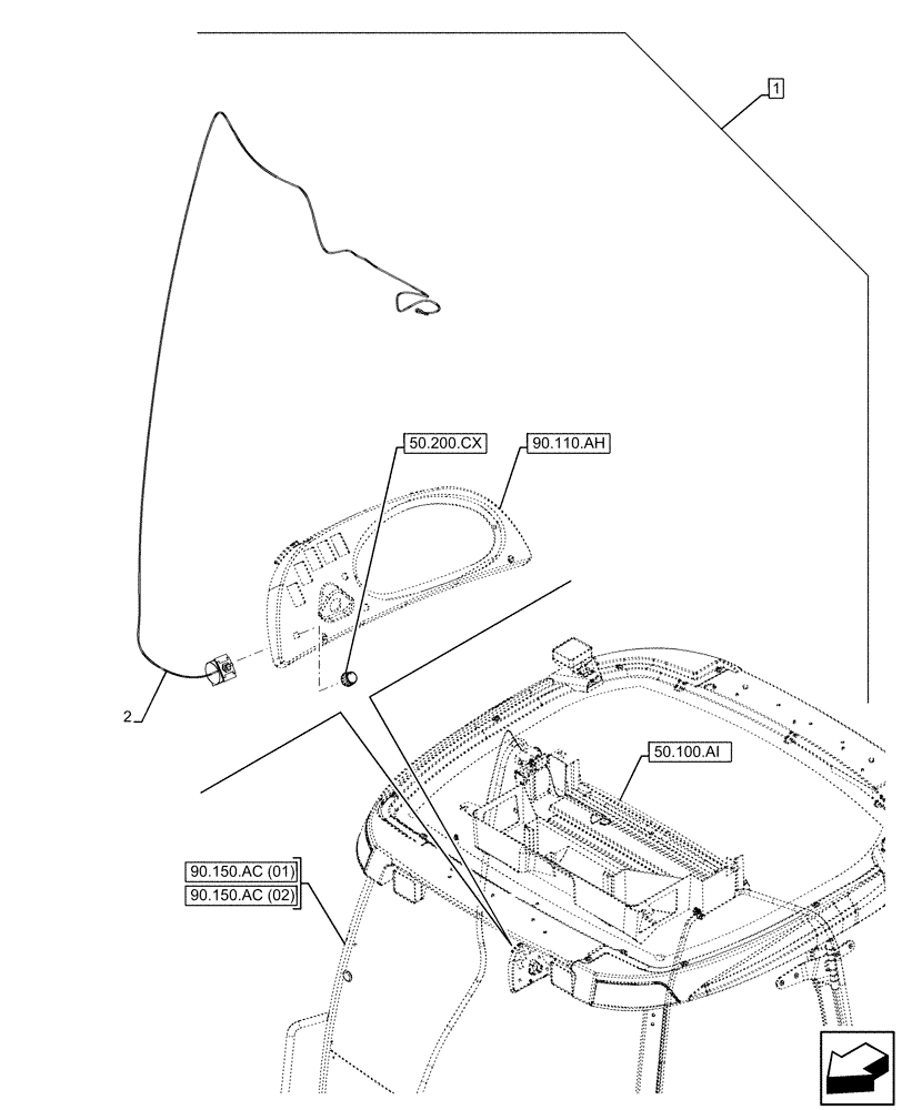 Схема запчастей Case 580SN - (88.100.50[03]) - DIA KIT, A/C HPCR (88) - ACCESSORIES