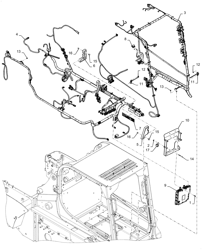 Схема запчастей Case SR250 - (55.101.AC[03]) - WIRE HARNESS & CONNECTOR, ELECTRONIC CONTROLS (20-MAY-2015 & PRIOR) (55) - ELECTRICAL SYSTEMS