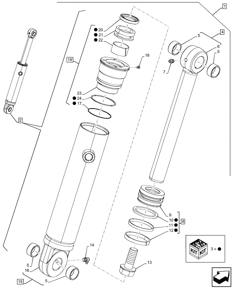 Схема запчастей Case 580SN - (88.100.82[04]) - DIA KIT, BUCKET 82 INCH 4 IN 1 (88) - ACCESSORIES