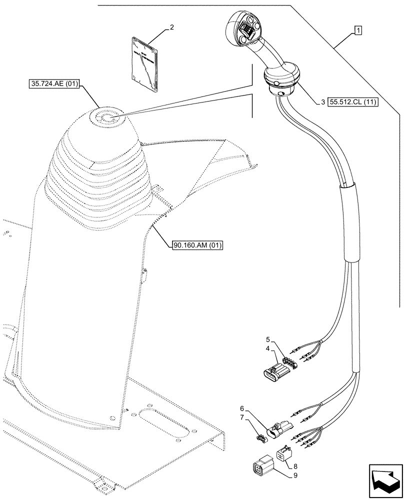 Схема запчастей Case 580SN - (88.100.55[07]) - DIA KIT, DIA, MECH - 3 SPL - P-SHIFT TRANS (88) - ACCESSORIES