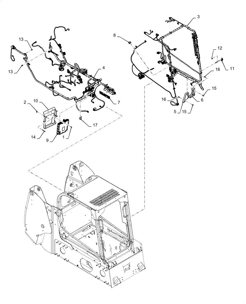 Схема запчастей Case SV185 - (55.101.AC[05]) - ELECTRICAL ELECTRO-HYDRAULIC MED (SR175 - SR200, TR270) (55) - ELECTRICAL SYSTEMS