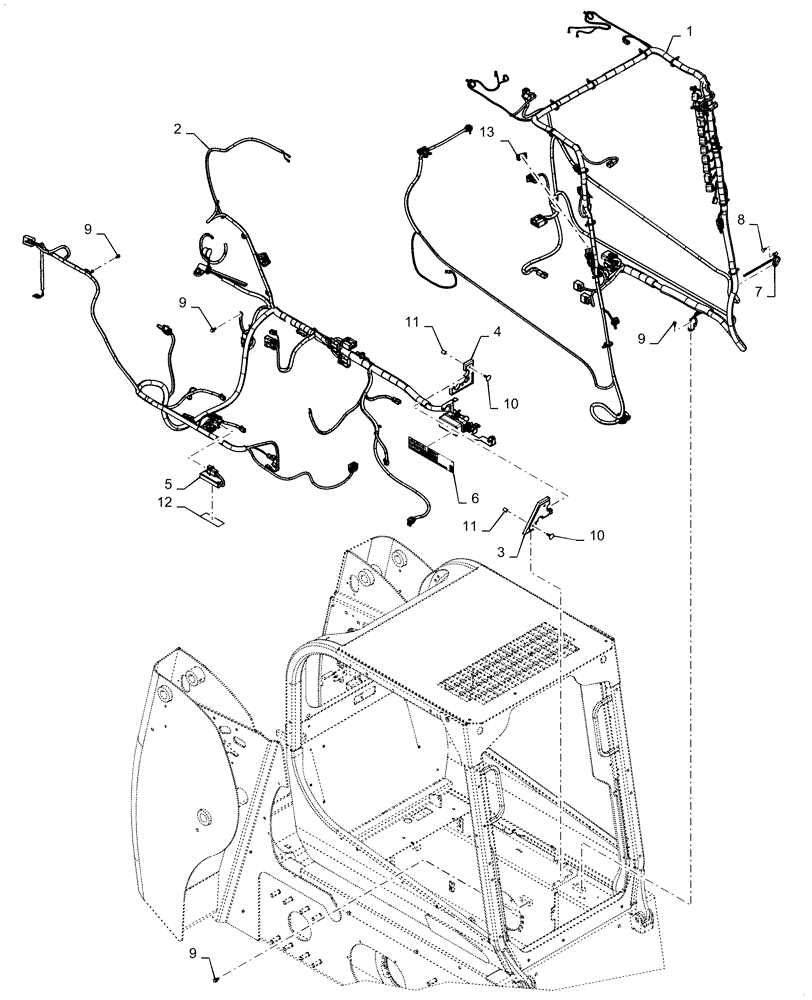 Схема запчастей Case SR130 - (55.101.AC[01]) - WIRE HARNESS & CONNECTOR, MECHANICAL CONTROLS (24-AUG-2015 & PRIOR) (55) - ELECTRICAL SYSTEMS