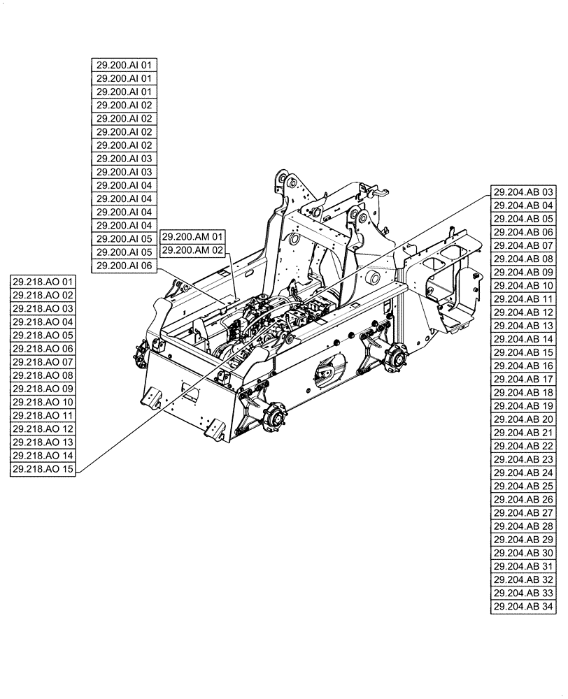 Схема запчастей Case TV380 - (29.000.00) - PICTORIAL INDEX - HYDROSTATIC DRIVE (29) - HYDROSTATIC DRIVE