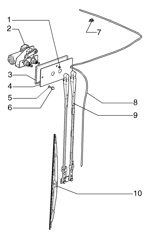 Схема запчастей Case 845B - (09-47[01]) - CAB, FRONT WINDSHIELD WIPER (09) - CHASSIS/ATTACHMENTS