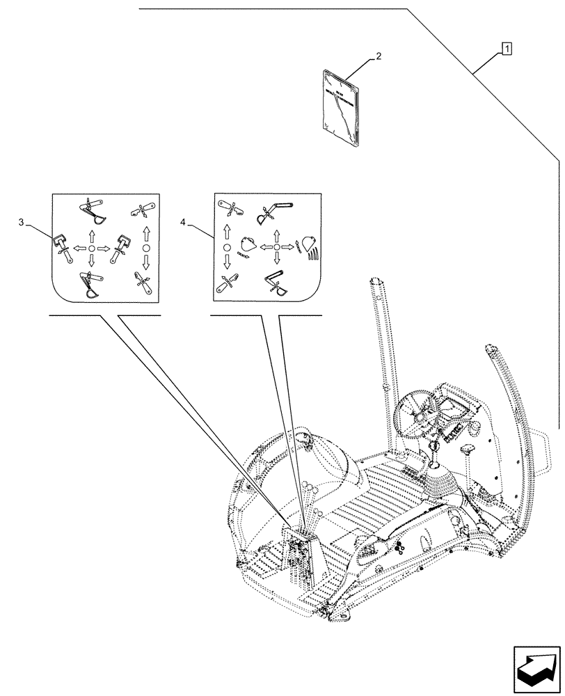 Схема запчастей Case 580SN - (88.100.90[08]) - DIA KIT, CONV FT SWG TO 2 LVR STD DIPPER (88) - ACCESSORIES