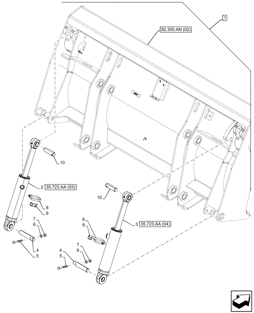 Схема запчастей Case 580SN - (88.100.82[03]) - DIA KIT, BUCKET 82 INCH 4 IN 1 (88) - ACCESSORIES