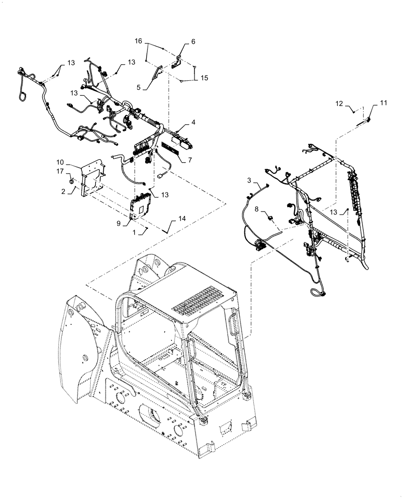 Схема запчастей Case SR150 - (55.101.AC[03]) - WIRE HARNESS & CONNECTOR, ELECTRONIC CONTROLS (24-AUG-2015 & PRIOR) (55) - ELECTRICAL SYSTEMS