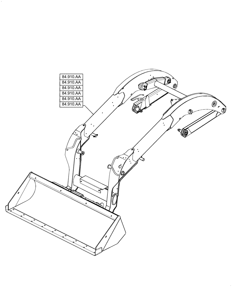 Схема запчастей Case TV380 - (84.000.00) - PICTORIAL INDEX - BOOMS, DIPPERS & BUCKET (84) - BOOMS, DIPPERS & BUCKETS