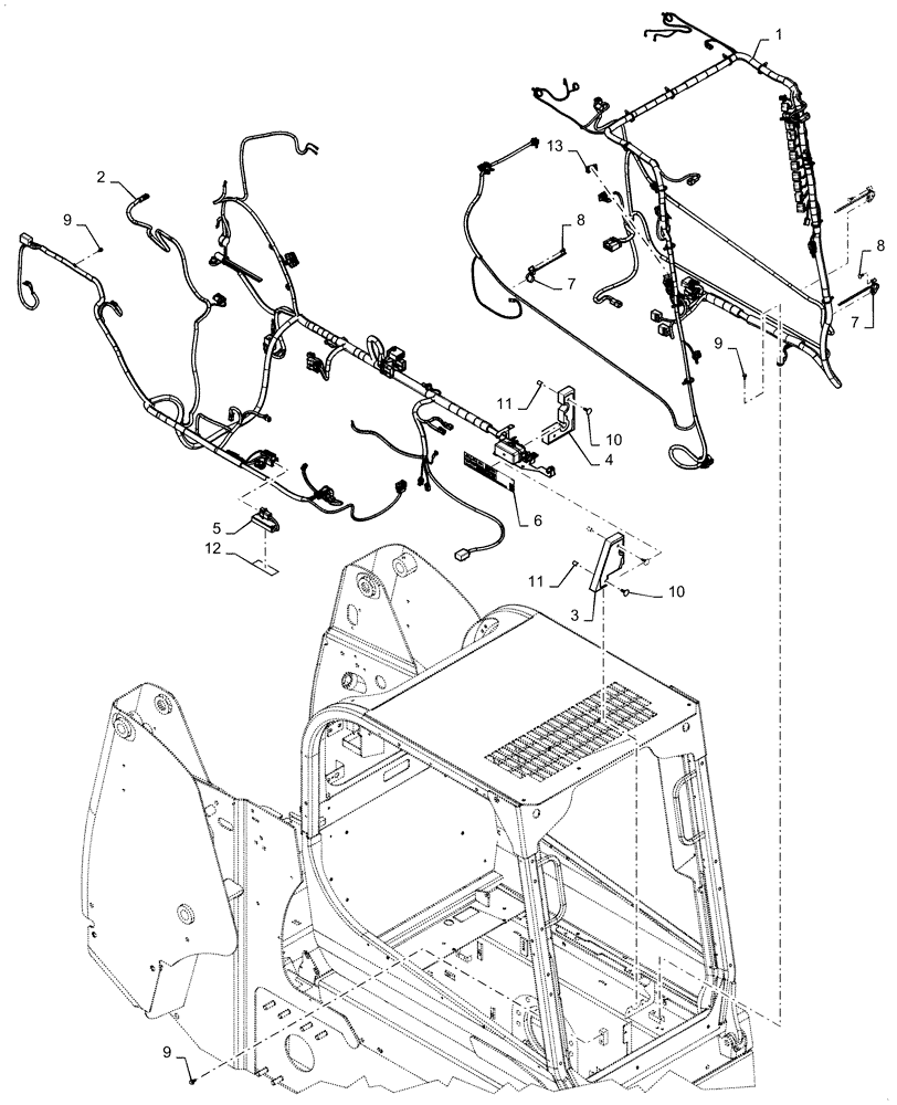 Схема запчастей Case TR270 - (55.101.AC[04]) - ELECTRICAL MECH MED (SR175 - SR200, TR270) (55) - ELECTRICAL SYSTEMS