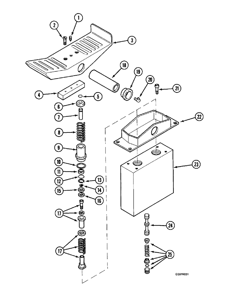 Схема запчастей Case 220B - (8-142) - FOOT CONTROL VALVE, REXROTH MANUFACTURED, IF USED, P.I.N. 74441 THROUGH 74509 (08) - HYDRAULICS