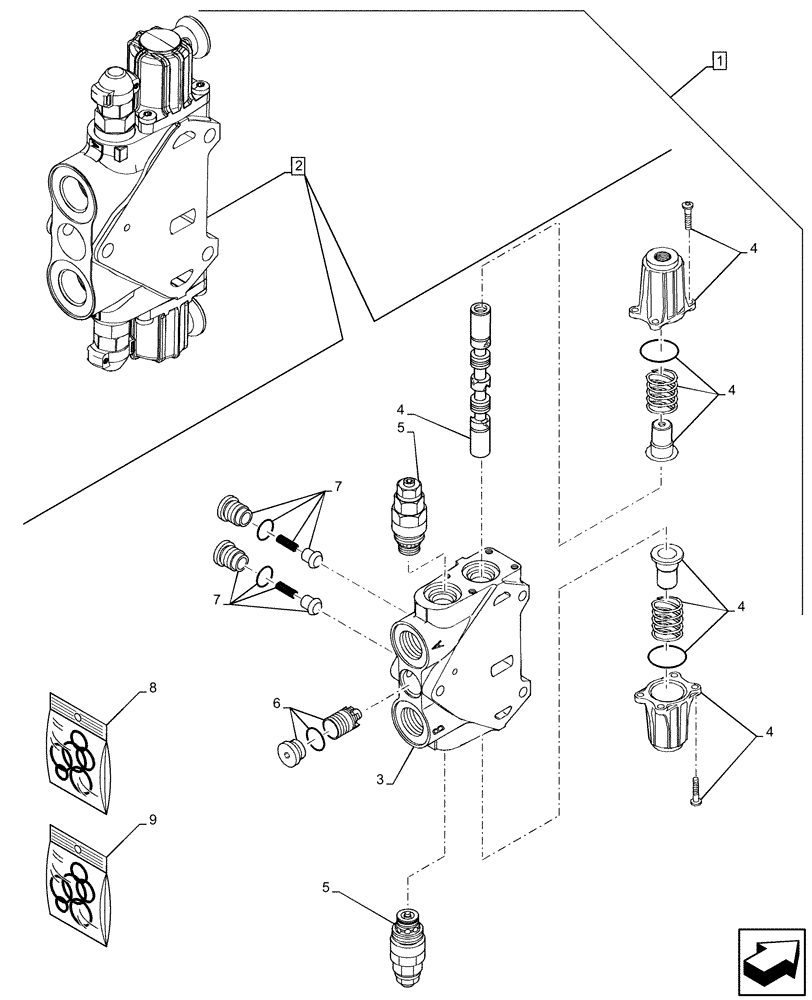 Схема запчастей Case 580SN - (88.100.35[099]) - DIA KIT, DIPPER OSCILLATION (88) - ACCESSORIES