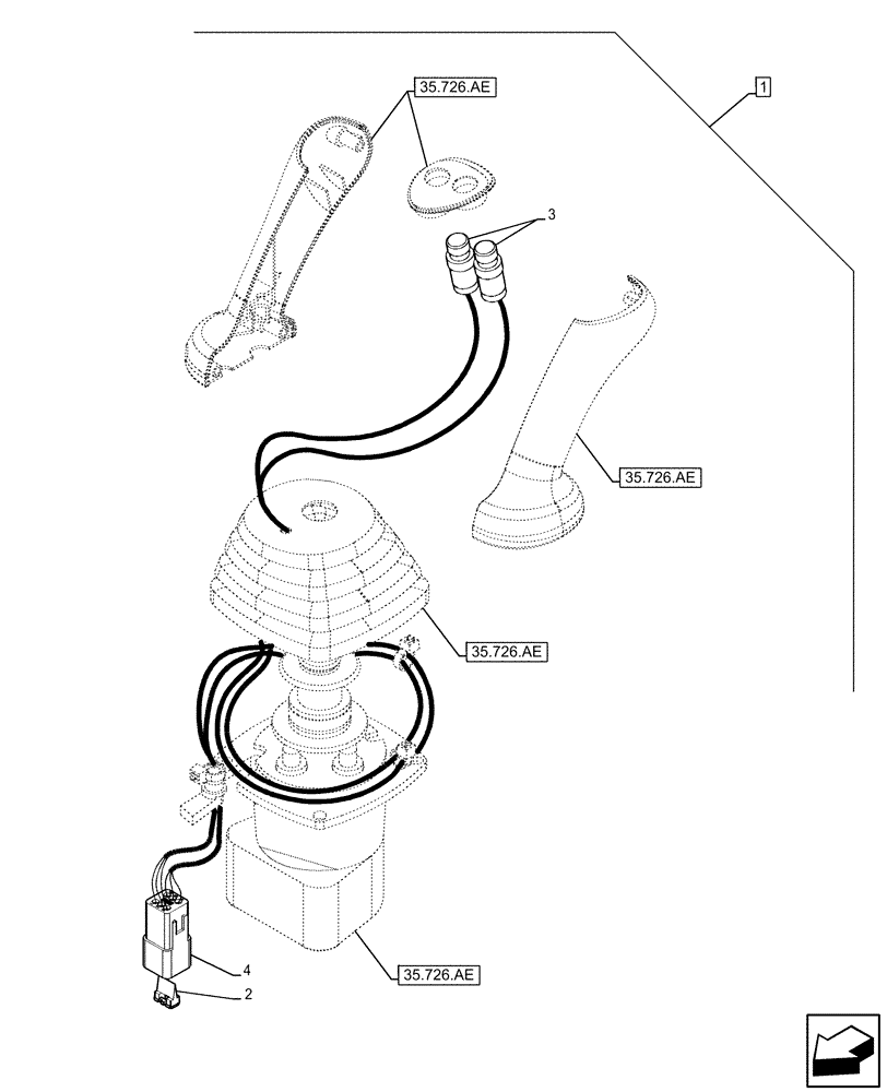 Схема запчастей Case 580SN WT - (88.100.35[107]) - DIA KIT BI AUX PR VALVE SECTION PILOT CONTROL (88) - ACCESSORIES